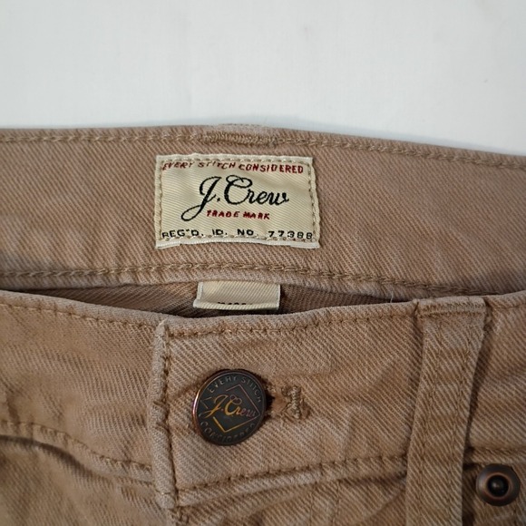 J. Crew 250 Jeans Mens 31/30 (28) Skinny-fit Tan Stretch Twill Faded Dill AZ961 - Picture 2 of 12
